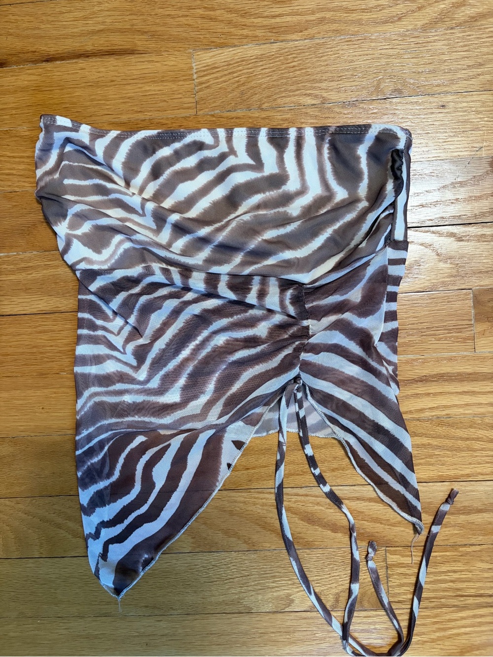 Brown and Cream Zebra Print Top